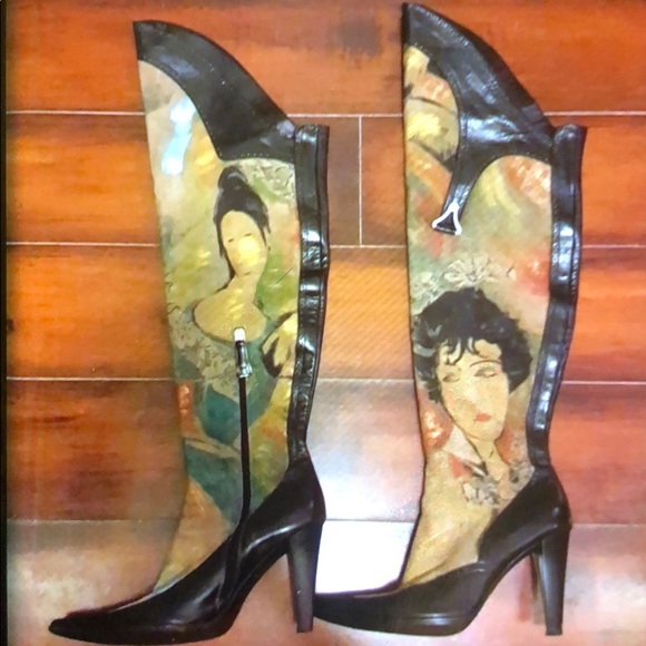 ‼️SOLD‼️Marino Fabiani Italy Hand Painted Boots - Picture 11 of 11